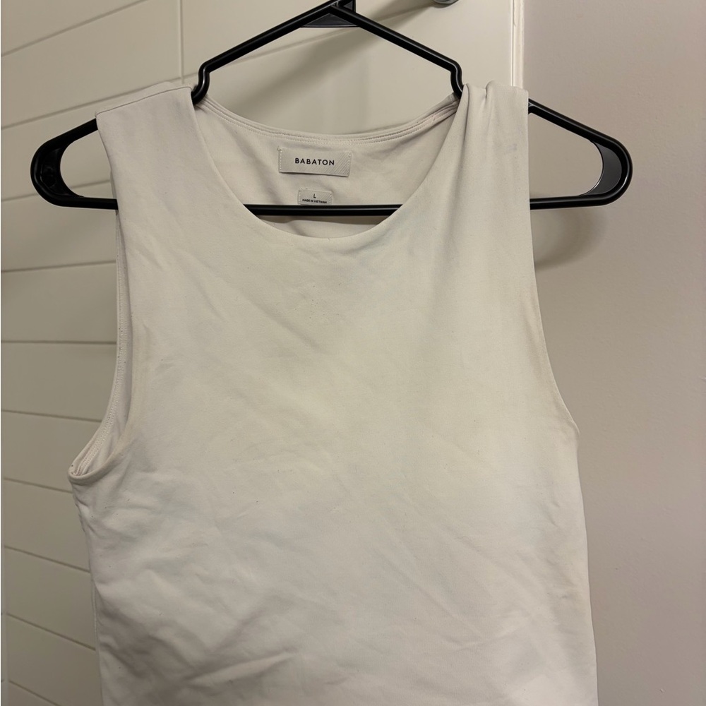 Babaton White Tank Top - contour size large